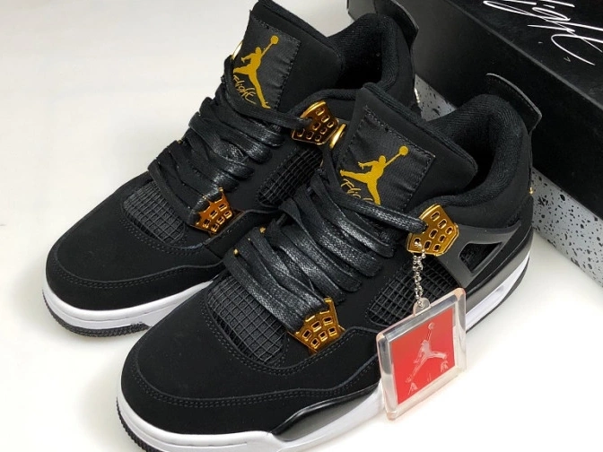 Rep Royalty Air 308497-032 4 Gold-White Metallic Jordan Black 0809